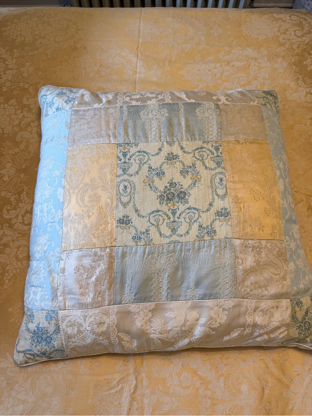 ABC Carpet Silk 24” square Euro Sham and down pillow insert